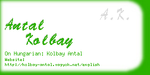 antal kolbay business card